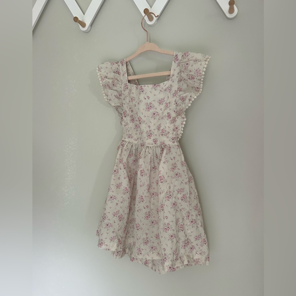 Jamie Kay Pink and Cream Flutter Sleeve Sundress
